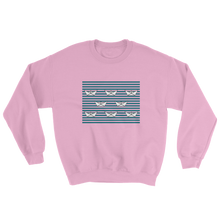 8 Paper Boats Unisex Crewneck Sweatshirt, Collection Origami Boat-Light Pink-S-Tamed Winds-tshirt-shop-and-sailing-blog-www-tamedwinds-com