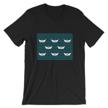 8 Paper Boats Unisex T-Shirt, Collection Origami Boat-Black-S-Tamed Winds-tshirt-shop-and-sailing-blog-www-tamedwinds-com