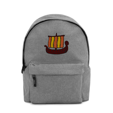 Ancient Greek Odysseus Ship Embroidered Backpack, Collection Ships & Boats-Tamed Winds-tshirt-shop-and-sailing-blog-www-tamedwinds-com