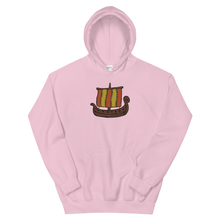 Ancient Greek Odysseus Ship Unisex Hooded Sweatshirt, Collection Ships & Boats-Light Pink-S-Tamed Winds-tshirt-shop-and-sailing-blog-www-tamedwinds-com