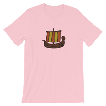 Ancient Greek Odysseus Ship Unisex T-Shirt, Collection Ships & Boats-Pink-S-Tamed Winds-tshirt-shop-and-sailing-blog-www-tamedwinds-com
