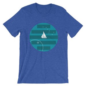 Big Dipper Unisex T-Shirt, Collection Fjaka-Heather True Royal-S-Tamed Winds-tshirt-shop-and-sailing-blog-www-tamedwinds-com