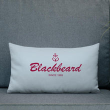Blackbeard Light Grayish Blue Decorative Pillow, Collection Pirate Tales-Tamed Winds-tshirt-shop-and-sailing-blog-www-tamedwinds-com