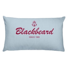 Blackbeard Light Grayish Blue Decorative Pillow, Collection Pirate Tales-Tamed Winds-tshirt-shop-and-sailing-blog-www-tamedwinds-com