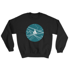 Blue Stormy Big Dipper Unisex Crewneck Sweatshirt, Collection Fjaka-Black-S-Tamed Winds-tshirt-shop-and-sailing-blog-www-tamedwinds-com