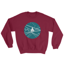 Blue Stormy Big Dipper Unisex Crewneck Sweatshirt, Collection Fjaka-Maroon-S-Tamed Winds-tshirt-shop-and-sailing-blog-www-tamedwinds-com