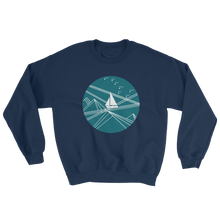 Blue Stormy Big Dipper Unisex Crewneck Sweatshirt, Collection Fjaka-Navy-S-Tamed Winds-tshirt-shop-and-sailing-blog-www-tamedwinds-com