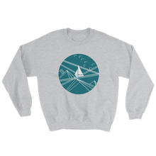 Blue Stormy Big Dipper Unisex Crewneck Sweatshirt, Collection Fjaka-Sport Grey-S-Tamed Winds-tshirt-shop-and-sailing-blog-www-tamedwinds-com