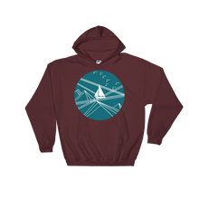 Blue Stormy Big Dipper Unisex Hooded Sweatshirt, Collection Fjaka-Maroon-S-Tamed Winds-tshirt-shop-and-sailing-blog-www-tamedwinds-com