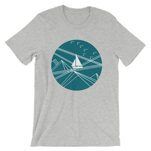 Blue Stormy Big Dipper Unisex T-Shirt, Collection Fjaka-Athletic Heather-S-Tamed Winds-tshirt-shop-and-sailing-blog-www-tamedwinds-com