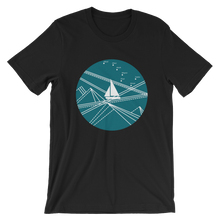 Blue Stormy Big Dipper Unisex T-Shirt, Collection Fjaka-Black-S-Tamed Winds-tshirt-shop-and-sailing-blog-www-tamedwinds-com