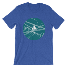 Blue Stormy Big Dipper Unisex T-Shirt, Collection Fjaka-Heather True Royal-S-Tamed Winds-tshirt-shop-and-sailing-blog-www-tamedwinds-com
