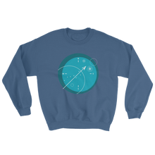 Compass Unisex Crewneck Sweatshirt, Collection Fjaka-Indigo Blue-S-Tamed Winds-tshirt-shop-and-sailing-blog-www-tamedwinds-com