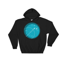 Compass Unisex Hooded Sweatshirt, Collection Fjaka-Black-S-Tamed Winds-tshirt-shop-and-sailing-blog-www-tamedwinds-com