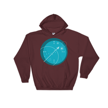Compass Unisex Hooded Sweatshirt, Collection Fjaka-Maroon-S-Tamed Winds-tshirt-shop-and-sailing-blog-www-tamedwinds-com