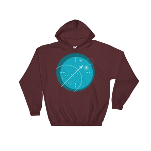 Compass Unisex Hooded Sweatshirt, Collection Fjaka-Maroon-S-Tamed Winds-tshirt-shop-and-sailing-blog-www-tamedwinds-com