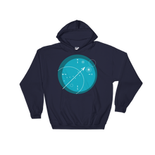 Compass Unisex Hooded Sweatshirt, Collection Fjaka-Navy-S-Tamed Winds-tshirt-shop-and-sailing-blog-www-tamedwinds-com