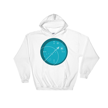 Compass Unisex Hooded Sweatshirt, Collection Fjaka-White-S-Tamed Winds-tshirt-shop-and-sailing-blog-www-tamedwinds-com