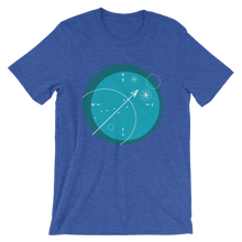Compass Unisex T-Shirt, Collection Fjaka-Heather True Royal-S-Tamed Winds-tshirt-shop-and-sailing-blog-www-tamedwinds-com