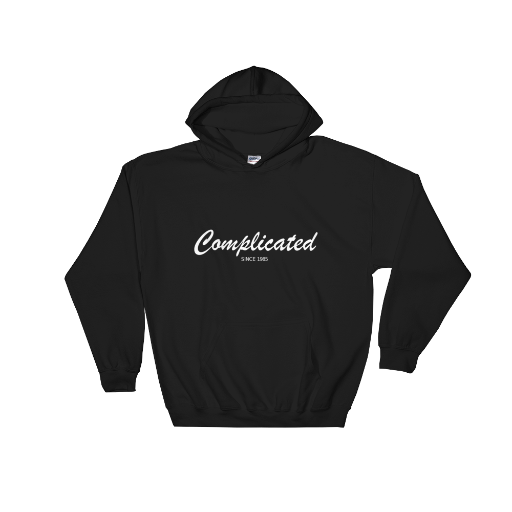 Complicated Unisex Hooded Sweatshirt, Collection Nicknames-Black-S-Tamed Winds-tshirt-shop-and-sailing-blog-www-tamedwinds-com