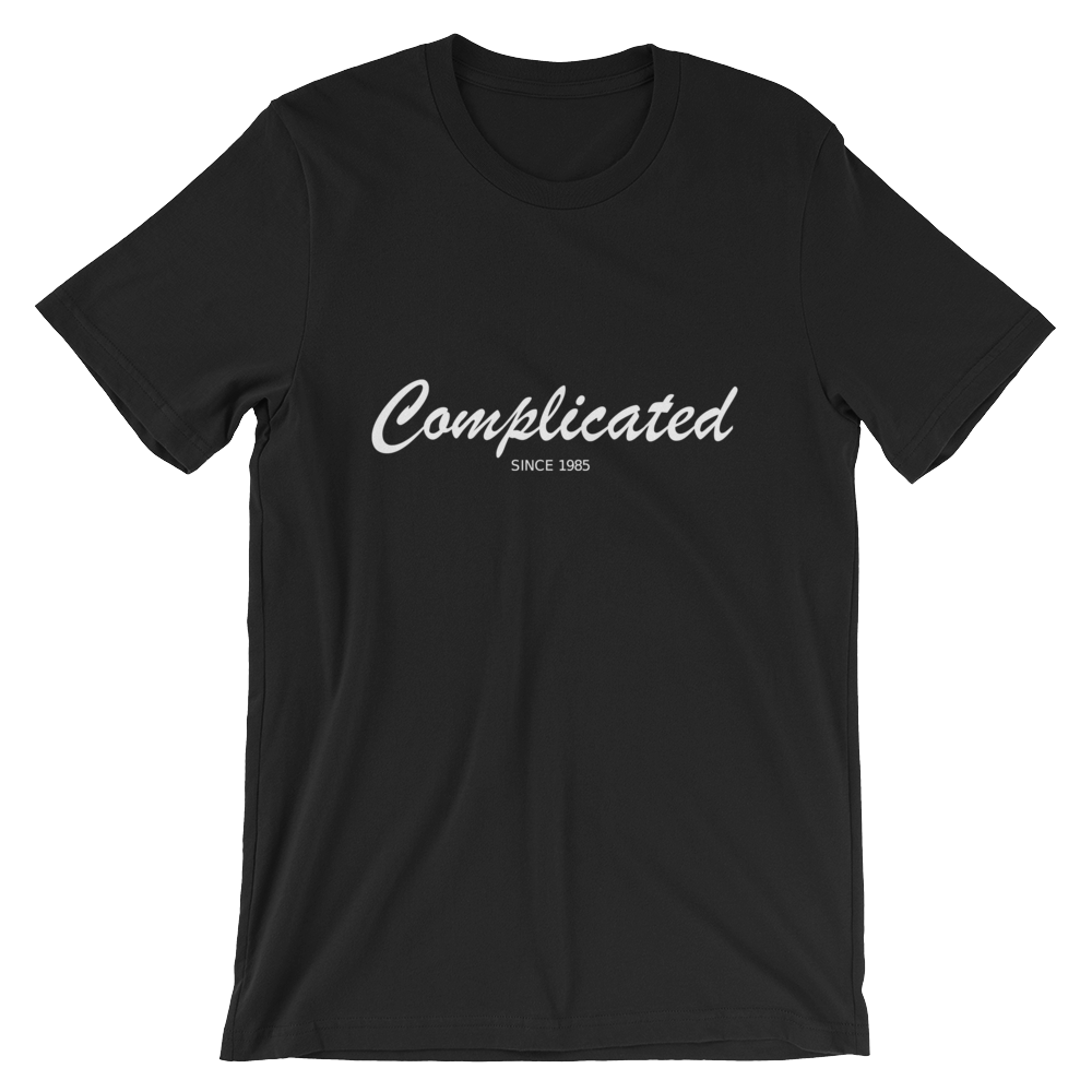 Complicated Unisex T-Shirt, Collection Nicknames-Black-S-Tamed Winds-tshirt-shop-and-sailing-blog-www-tamedwinds-com