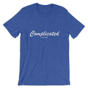 Complicated Unisex T-Shirt, Collection Nicknames-Heather True Royal-S-Tamed Winds-tshirt-shop-and-sailing-blog-www-tamedwinds-com