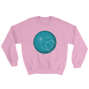 Deep Blue Unisex Crewneck Sweatshirt, Collection Fjaka-Light Pink-S-Tamed Winds-tshirt-shop-and-sailing-blog-www-tamedwinds-com