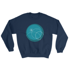 Deep Blue Unisex Crewneck Sweatshirt, Collection Fjaka-Navy-S-Tamed Winds-tshirt-shop-and-sailing-blog-www-tamedwinds-com