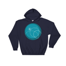 Deep Blue Unisex Hooded Sweatshirt, Collection Fjaka-Navy-S-Tamed Winds-tshirt-shop-and-sailing-blog-www-tamedwinds-com