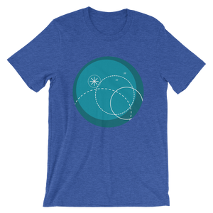 Deep Blue Unisex T-Shirt, Collection Fjaka-Heather True Royal-S-Tamed Winds-tshirt-shop-and-sailing-blog-www-tamedwinds-com