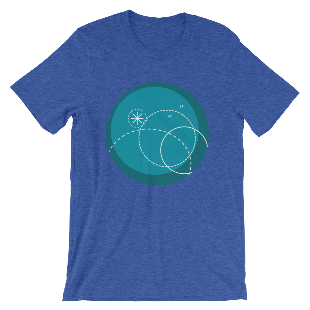 Deep Blue Unisex T-Shirt, Collection Fjaka-Heather True Royal-S-Tamed Winds-tshirt-shop-and-sailing-blog-www-tamedwinds-com