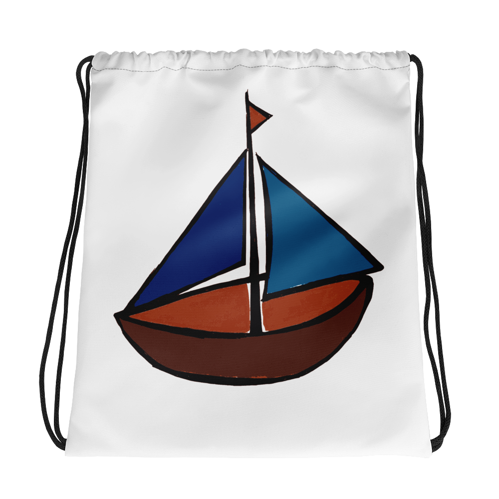 Dinghy Drawstring Bag, Collection Ships & Boats-Tamed Winds-tshirt-shop-and-sailing-blog-www-tamedwinds-com