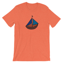 Dinghy Unisex T-Shirt, Collection Ships & Boats-Heather Orange-S-Tamed Winds-tshirt-shop-and-sailing-blog-www-tamedwinds-com