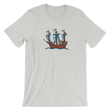 Explorer’s Caravele Flagship Unisex T-Shirt, Collection Ships & Boats-Athletic Heather-S-Tamed Winds-tshirt-shop-and-sailing-blog-www-tamedwinds-com