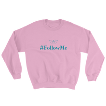 Follow Me Unisex Crewneck Sweatshirt, Collection Origami Boat-Light Pink-S-Tamed Winds-tshirt-shop-and-sailing-blog-www-tamedwinds-com