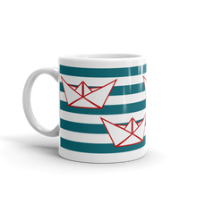 Four Paper Boats Mug 325 ml, Collection Origami Boat-Tamed Winds-tshirt-shop-and-sailing-blog-www-tamedwinds-com