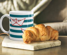 Four Paper Boats Mug 325 ml, Collection Origami Boat-Tamed Winds-tshirt-shop-and-sailing-blog-www-tamedwinds-com