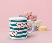 Four Paper Boats Mug 325 ml, Collection Origami Boat-Tamed Winds-tshirt-shop-and-sailing-blog-www-tamedwinds-com