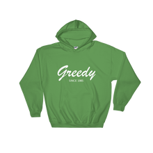 Greedy Unisex Hooded Sweatshirt, Collection Nicknames-Irish Green-S-Tamed Winds-tshirt-shop-and-sailing-blog-www-tamedwinds-com