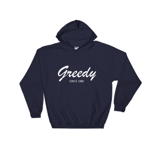 Greedy Unisex Hooded Sweatshirt, Collection Nicknames-Navy-S-Tamed Winds-tshirt-shop-and-sailing-blog-www-tamedwinds-com