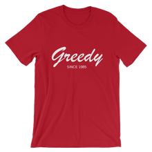 Greedy Unisex T-Shirt, Collection Nicknames-Red-S-Tamed Winds-tshirt-shop-and-sailing-blog-www-tamedwinds-com