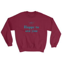 Happy To Sea You Unisex Crewneck Sweatshirt, Collection Origami Boat-Maroon-S-Tamed Winds-tshirt-shop-and-sailing-blog-www-tamedwinds-com