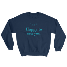 Happy To Sea You Unisex Crewneck Sweatshirt, Collection Origami Boat-Navy-S-Tamed Winds-tshirt-shop-and-sailing-blog-www-tamedwinds-com