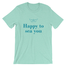 Happy To Sea You Unisex T-Shirt, Collection Origami Boat-Heather Mint-S-Tamed Winds-tshirt-shop-and-sailing-blog-www-tamedwinds-com