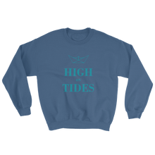 High On Tides Unisex Crewneck Sweatshirt, Collection Origami Boat-Indigo Blue-S-Tamed Winds-tshirt-shop-and-sailing-blog-www-tamedwinds-com