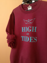 High On Tides Unisex Crewneck Sweatshirt, Collection Origami Boat-Tamed Winds-tshirt-shop-and-sailing-blog-www-tamedwinds-com