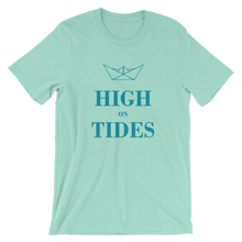 High On Tides Unisex T-Shirt, Collection Origami Boat-Heather Mint-S-Tamed Winds-tshirt-shop-and-sailing-blog-www-tamedwinds-com