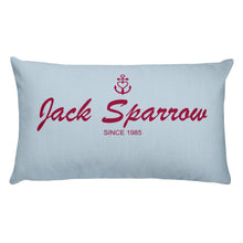 Jack Sparrow Light Grayish Blue Decorative Pillow, Collection Pirate Tales-Tamed Winds-tshirt-shop-and-sailing-blog-www-tamedwinds-com