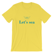 Let’s Sea Unisex T-Shirt, Collection Origami Boat-Yellow-S-Tamed Winds-tshirt-shop-and-sailing-blog-www-tamedwinds-com