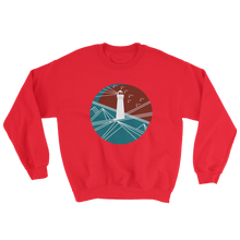 Lighthouse Unisex Crewneck Sweatshirt, Collection Fjaka-Red-S-Tamed Winds-tshirt-shop-and-sailing-blog-www-tamedwinds-com